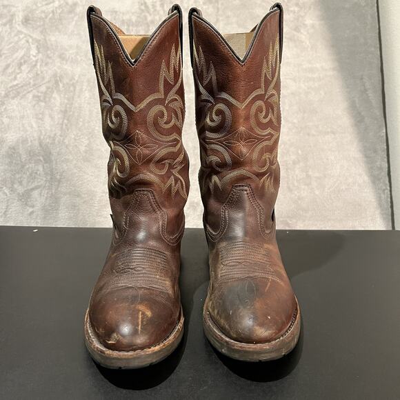 Dan Post Work Welt Boots Men's 9.5 D Brown Leather Western Work Boots - Picture 2 of 10